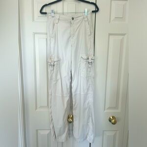American Eagle White Wide Leg Cargos